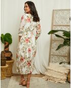 Robe Ophélie blanc/multicolore