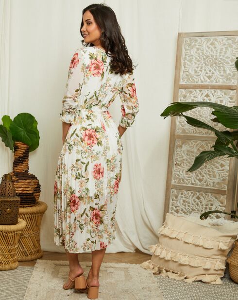 Robe Ophélie blanc/multicolore