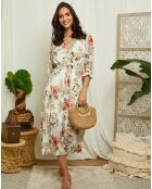 Robe Ophélie blanc/multicolore