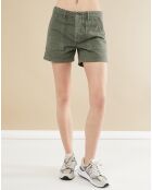 Short en Gabardine Chevron Harvard kaki