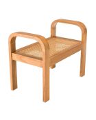 Tabouret marron de mindi et rotin naturel Eden marron - 67x38x54 cm