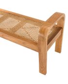 Banc 2 places marron de mindi et rotin naturel Eden marron - 135x38x54 cm