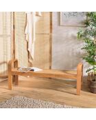 Banc 2 places marron de mindi et rotin naturel Eden marron - 135x38x54 cm