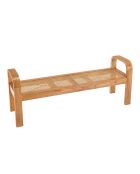 Banc 2 places marron de mindi et rotin naturel Eden marron - 135x38x54 cm