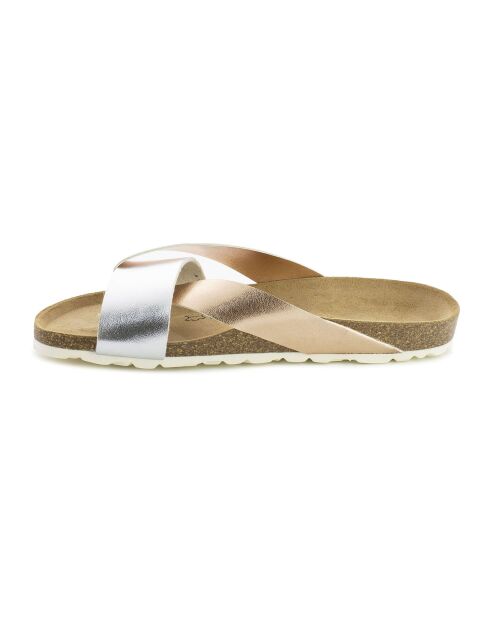 Mules Otago gris/rose/blanc