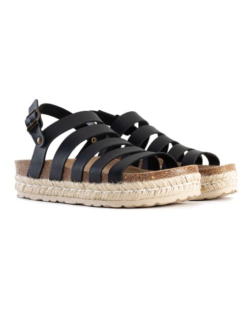 Sandales Tica noir/marron/beige