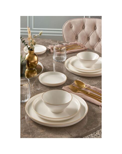 Service de table en Porcelaine crème - 16 pièces