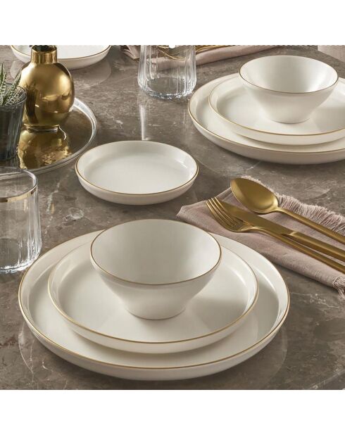 Service de table en Porcelaine crème - 16 pièces