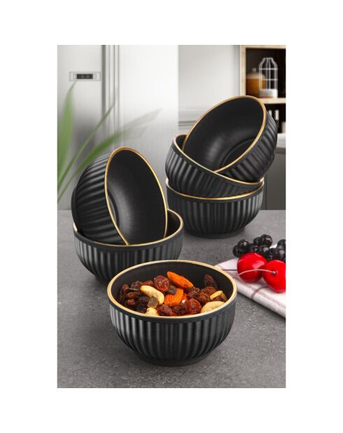 6 Bols noirs - D.10 cm