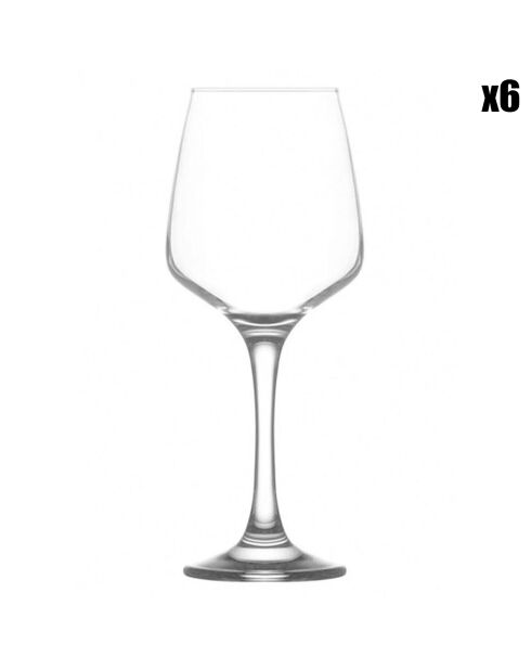6 Verres à vin transparents