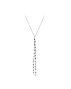 Sautoir Cravate en Argent rhodié & Spinelle noire