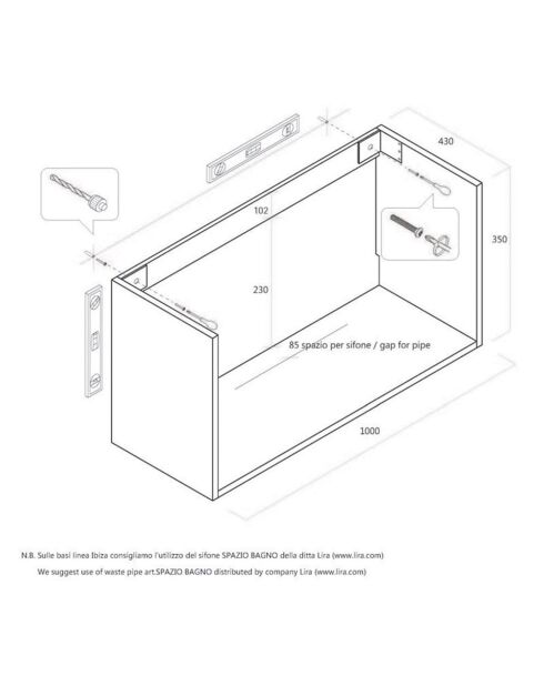 Meuble bas 1 tiroir plateau perth chêne miel - 100x45x37 cm