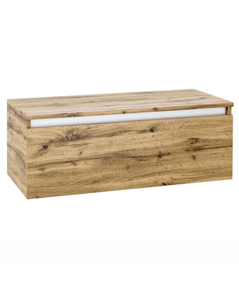 Meuble bas 1 tiroir plateau perth chêne miel - 100x45x37 cm