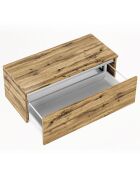 Meuble bas 1 tiroir plateau perth chêne miel - 100x45x37 cm