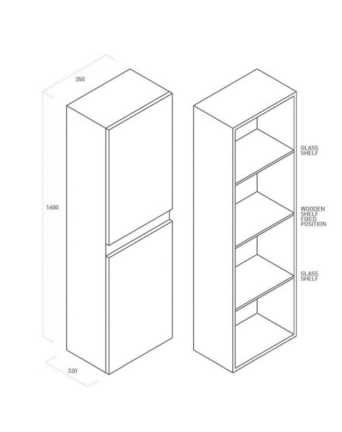 Colonne perth chêne miel - 35x32x160 cm
