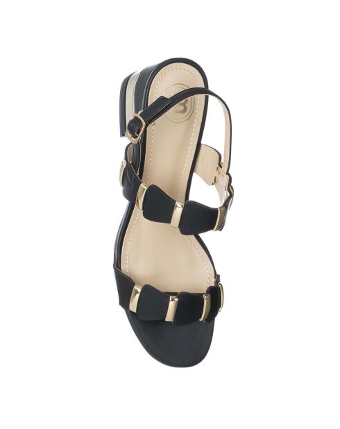 Sandales Fiordalisa noir/doré - Talon 5.5 cm