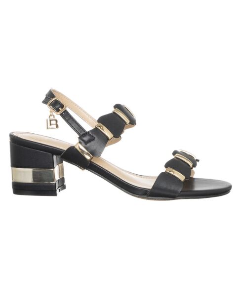 Sandales Fiordalisa noir/doré - Talon 5.5 cm