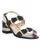 Sandales Fiordalisa noir/doré - Talon 5.5 cm