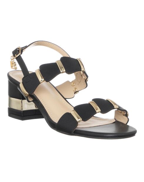 Sandales Fiordalisa noir/doré - Talon 5.5 cm