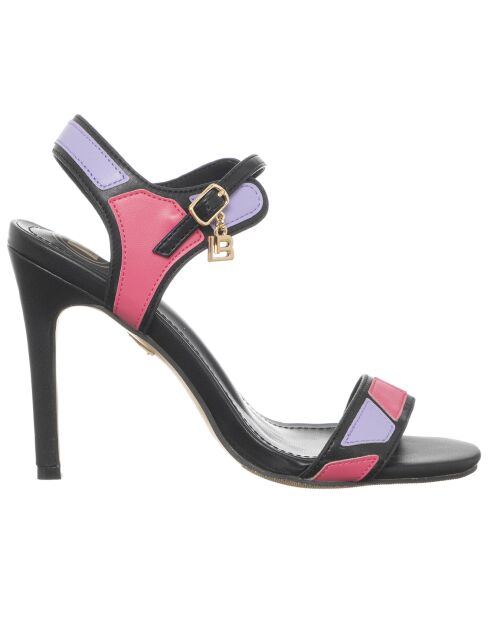 Sandales Yaara noir/violet/fuchsia - Talon 10 cm