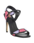 Sandales Yaara noir/violet/fuchsia - Talon 10 cm