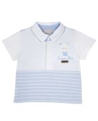 Polo Jacques blanc/bleu clair