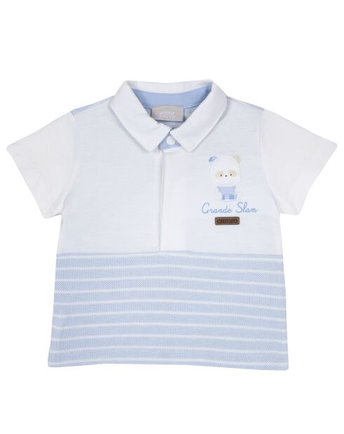 Polo Jacques blanc/bleu clair
