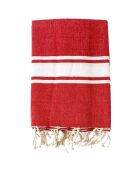 Fouta traditionnelle Kozo rouge - 100x200 cm