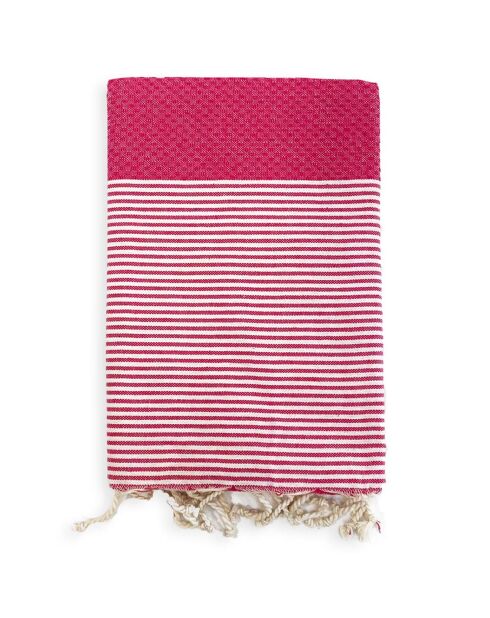 Fouta traditionnelle Mikanda fuchsia - 100x200 cm