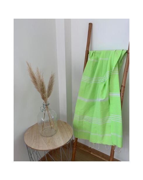 Fouta traditionnelle Kolora verte - 100x200 cm