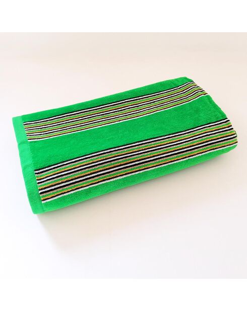 Drap de plage velours jacquard Milonga vert  - 90x170 cm