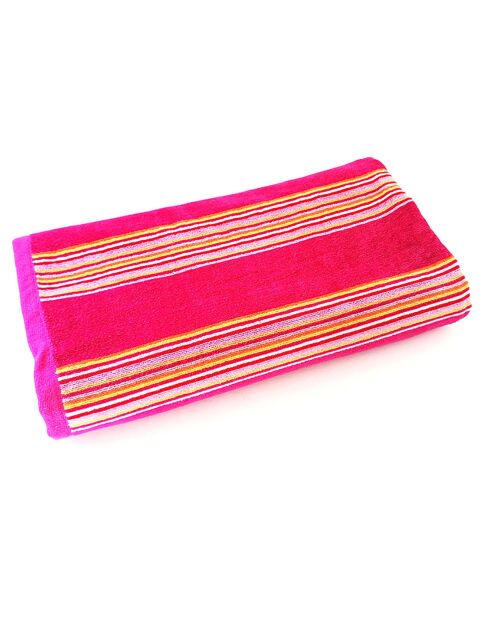 Drap de plage velours jacquard Milong fuchsia  - 90x170 cm