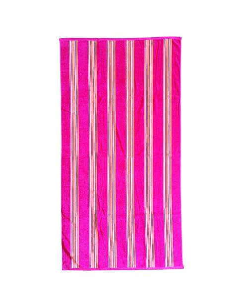 Drap de plage velours jacquard Milong fuchsia  - 90x170 cm