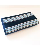 Drap de plage velours jacquard Milonga bleu marine  - 90x170 cm
