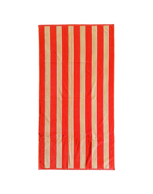 Drap de plage velours jacquard Milong orange  - 90x170 cm