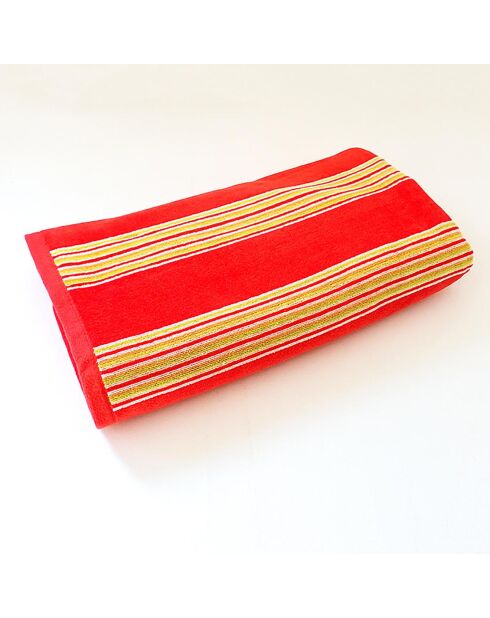 Drap de plage velours jacquard Milong orange  - 90x170 cm