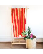 Drap de plage velours jacquard Milong orange  - 90x170 cm