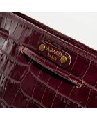 Sac porté épaule en Cuir croco Malia bordeaux - 24x13x28 cm