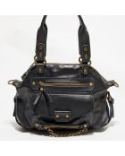 Sac à main en Cuir Mini Odélia noir - 29x22x3 cm