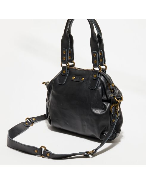 Sac à main en Cuir Mini Odélia noir - 29x22x3 cm