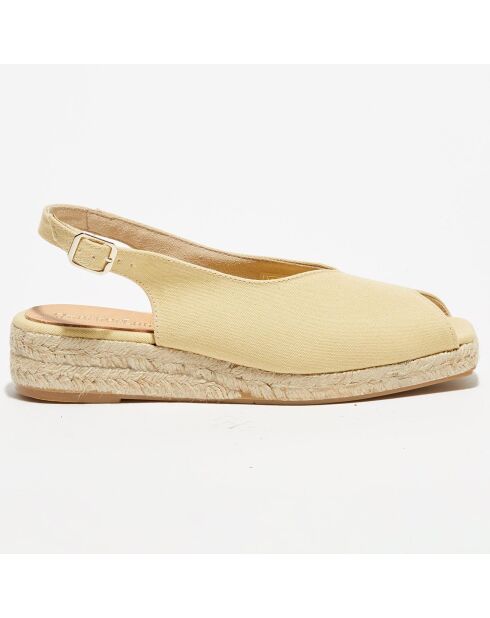 Slingbacks con cuña de tela natural