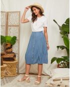 Jupe 100% Lin Karine indigo