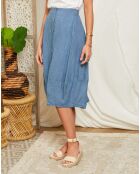 Jupe 100% Lin Karine indigo