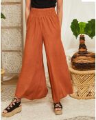 Pantalon 100% Lin Johana tabac