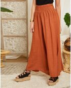 Pantalon 100% Lin Johana tabac