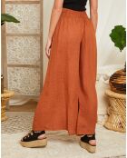 Pantalon 100% Lin Johana tabac