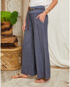 Pantalon 100% Lin Hilona indigo