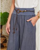 Pantalon 100% Lin Hilona indigo