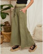 Pantalon 100% Lin Hilona kaki