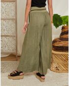 Pantalon 100% Lin Hilona kaki
